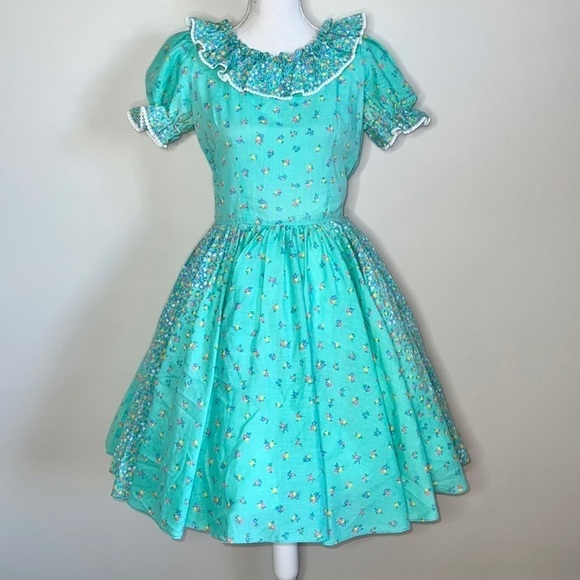70s Vintage Prairie Swing Dress